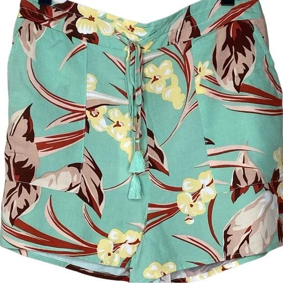 🎉Host Pick🎉L*Space Tropical Floral High Waist Westside Shorts Tassel NWT Sz S - Picture 2 of 16